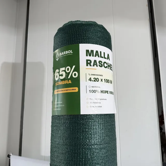 Rollo de malla raschel 65% Barbol