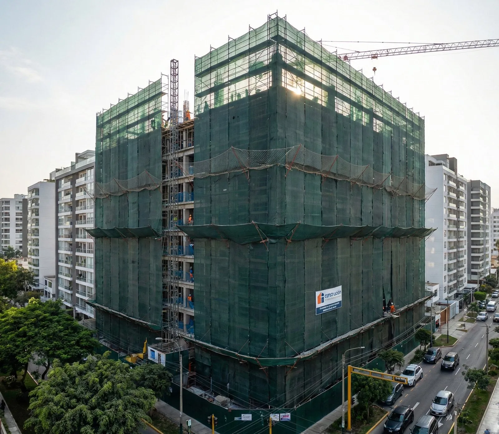 Malla raschel para construcción