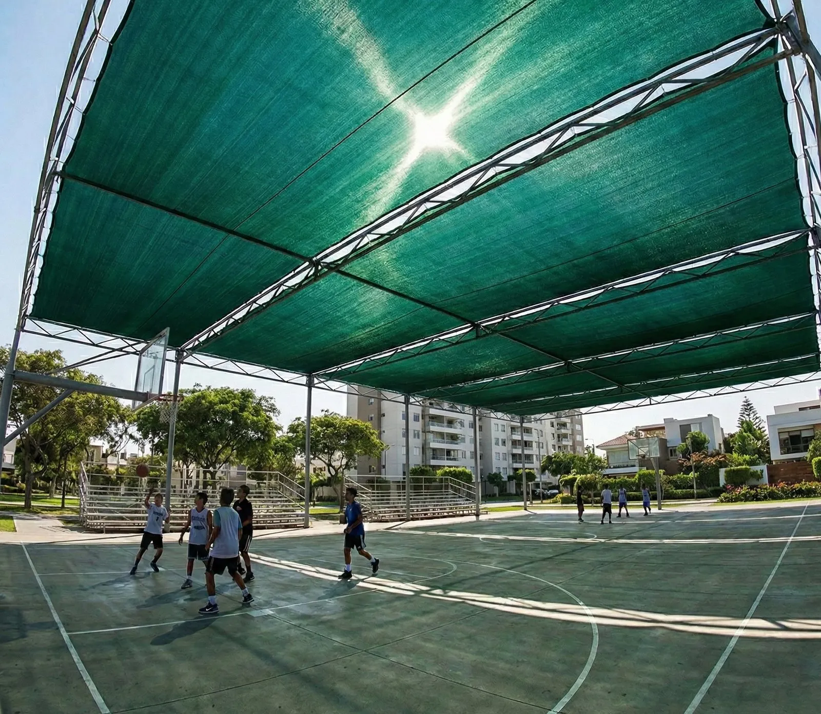 Malla raschel para losas y áreas recreativas